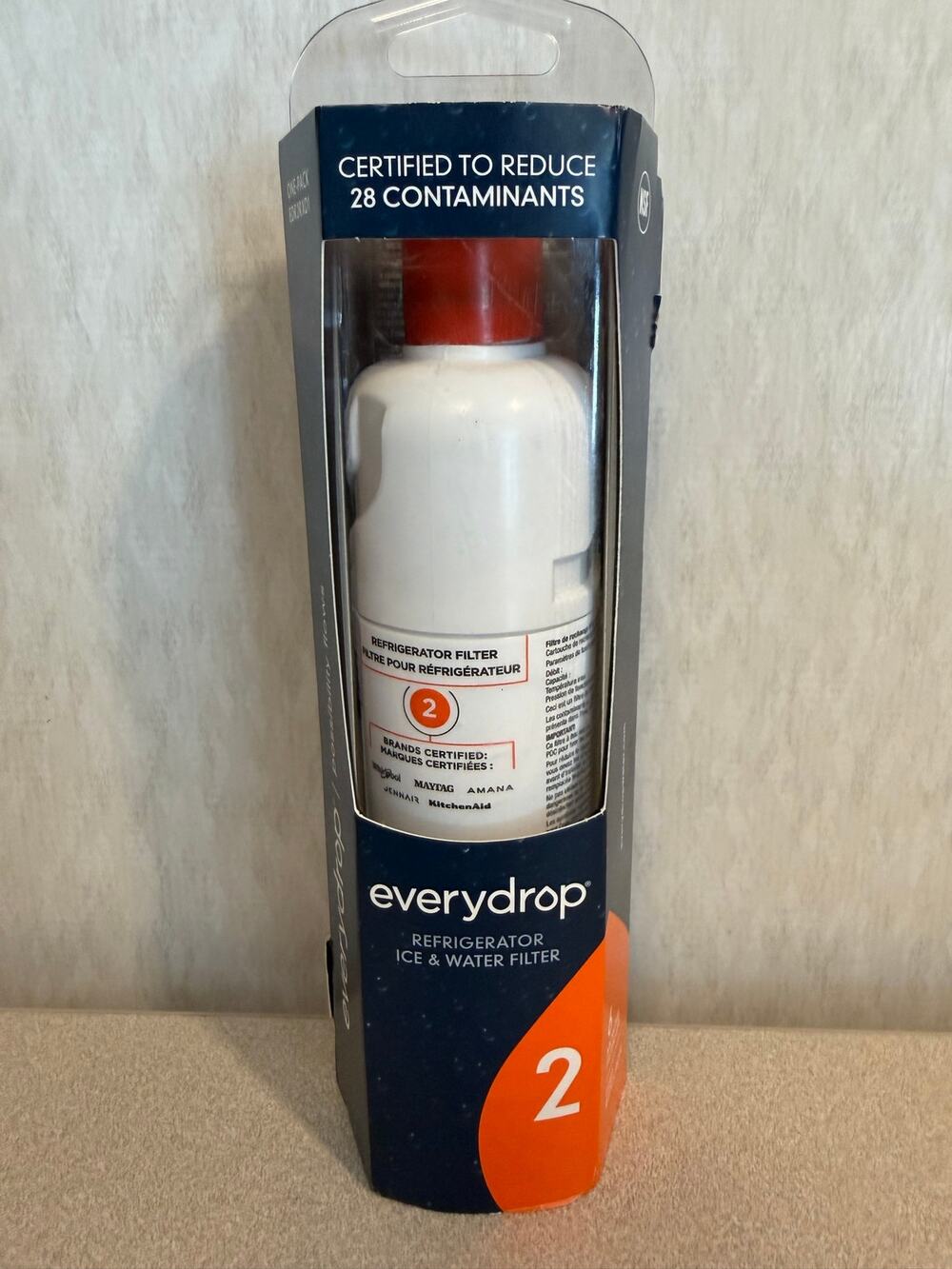 everydrop EDR2RXD1 Refrigerator Ice Water Filter 2 Factory Sealed NSF Certified